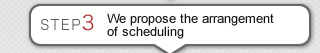We propose the arrangement of scheduling